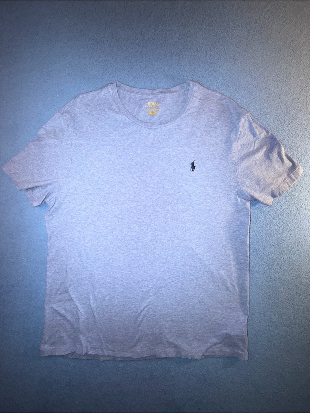 Polo by Ralph Lauren Heather Light Blue Crewneck Tee with Navy Pony